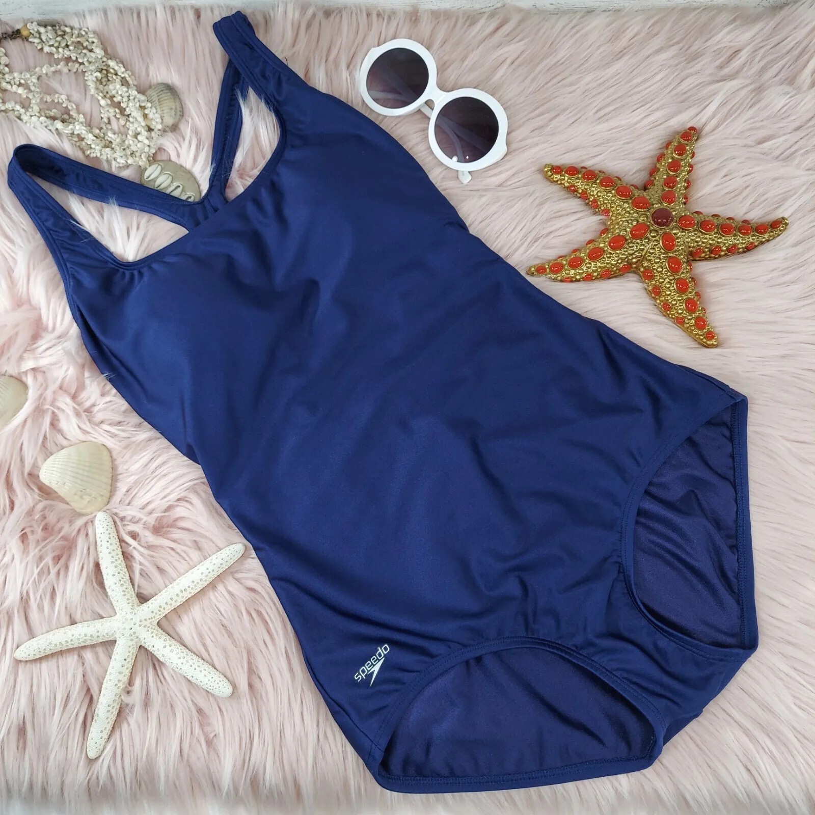 SPEEDO ONE PIECE NAVY BLUE SWIMSUIT WOMEN'S SIZE 10 R… Gem