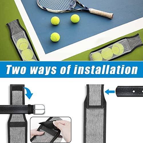 VISEMAN Tennis Ball Holder Bag, Tennis Ball Waist Pouch for Belts, Gray