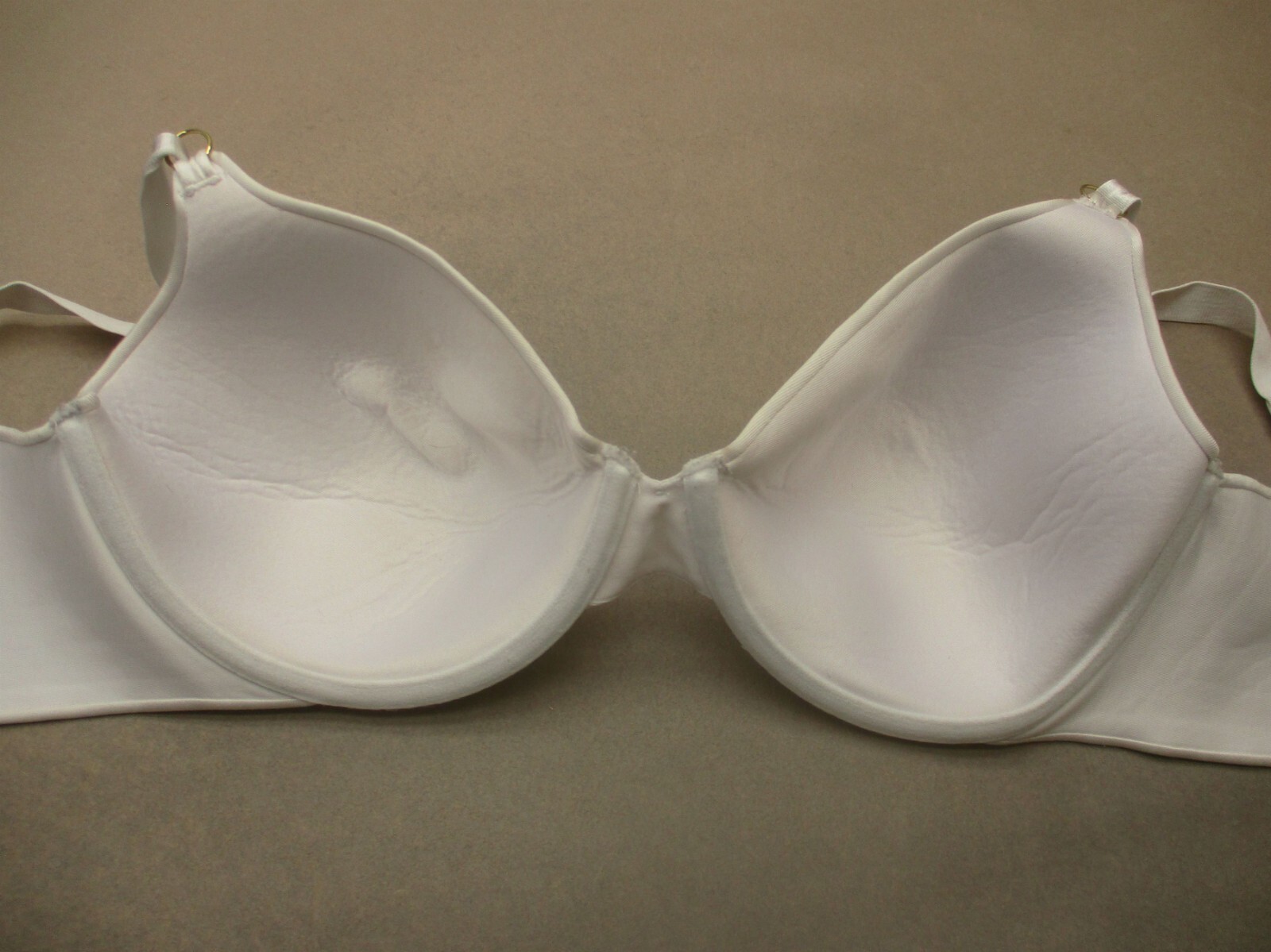 34DD Vanity Fair Womens White Satin Lined Underwire Back Closure Demi ...