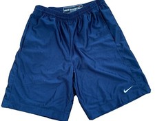 Vintage 90s Nike Swoosh Sportswear Basketball Shorts Mens Medium Navy Blue Vtg