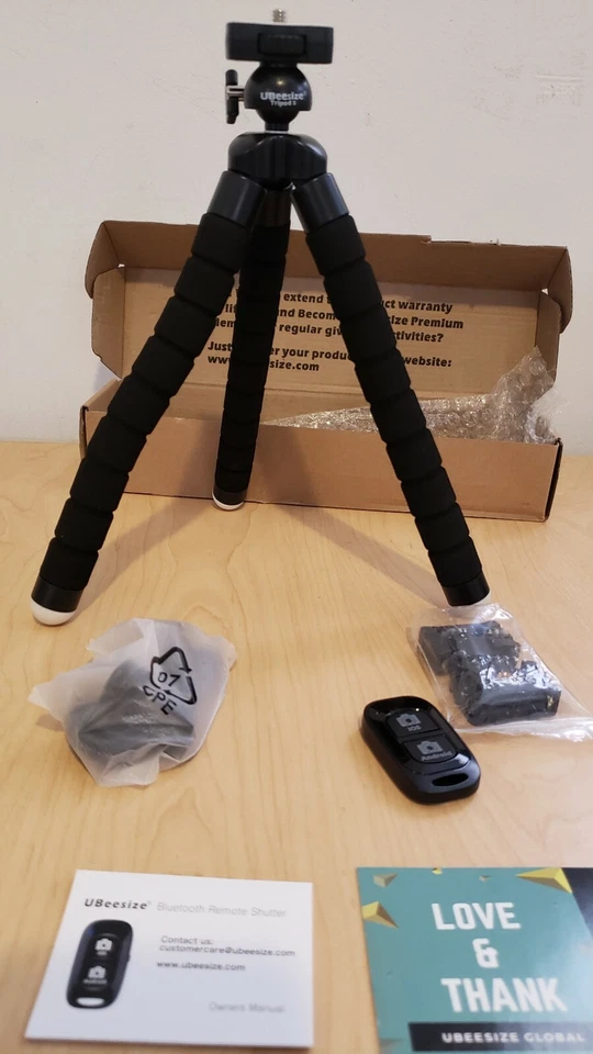 Tripé de telefone UBeesize, tripé portátil e flexível com controle remoto sem fio e Cli - Imagem 4 de 4