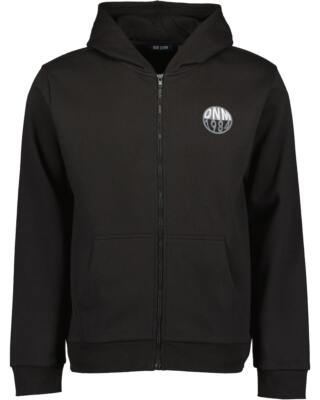 Blue Seven Herren Sweatjacke Kapuze Print schwarz