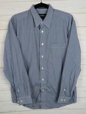 Eddie Bauer Mens Long Sleeve Blue Plaid Wrinkle Resistant Button Up Shirt Size M