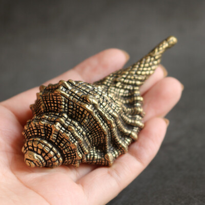 Large Solid Brass Sea Snail Small Decoration Cute Sea Creature Sculpture Gift