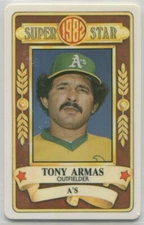 1982 Perma-Graphics Superstar Credit Card #SS8217 Tony Armas Oakland Athletics