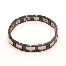 Tungsten Carbide Ceramic Black  Rhombus Faceted Links Magnetic Therapy Bracelet