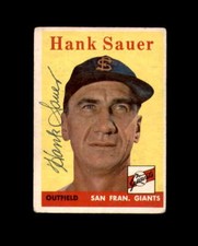 Hank Sauer Signed 1958 Topps San Francisco Giants Autograph