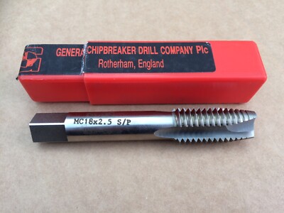 GCDC M18 x 2,5 metrischer grober Spiral-Spitzengewindebohrer HSS-Co - Made in UK