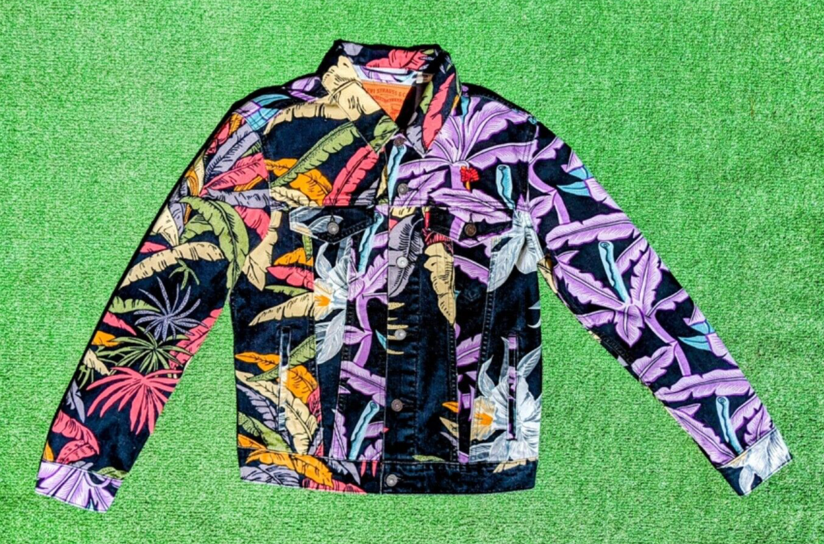 Veste En Denim Imprimé Palmier Violet Nasty Gal Taille XS - Neuve Sans étiquettes