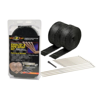 DEI Exhaust Header Wrap 10073 Black Titanium 50 Feet (2 rolls) 2'' w/ Ties & Tool