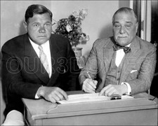 Babe Ruth Jacob Ruppert Photo 8X10 Yankees Signing Contract 