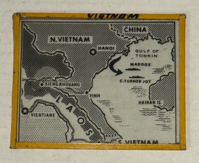 Vietnam China Glass Map Magic Lantern Slide UPI 1960s United Press Photo News