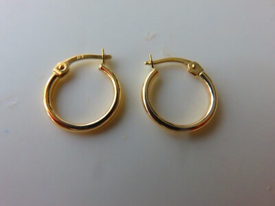 Gold Sleeper Huggies Creolen 9 Karat gelb 15 mm