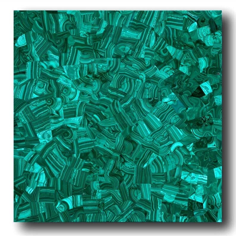 Malachite Gemstone Coffee Table for Kitchen Counter or Desk Decor