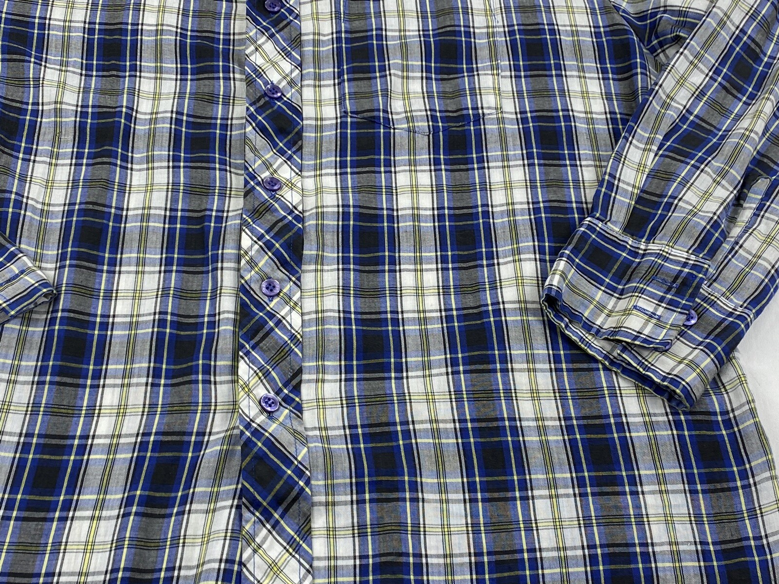 Vintage 80s JCPenney Mens Button Up Shirt Extra Large 17 Plaid Made In