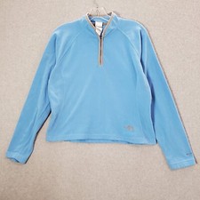 The North Face Women Sweatshirt Medium Blue 1/4 Zip Fleece Tka 100 Pullover
