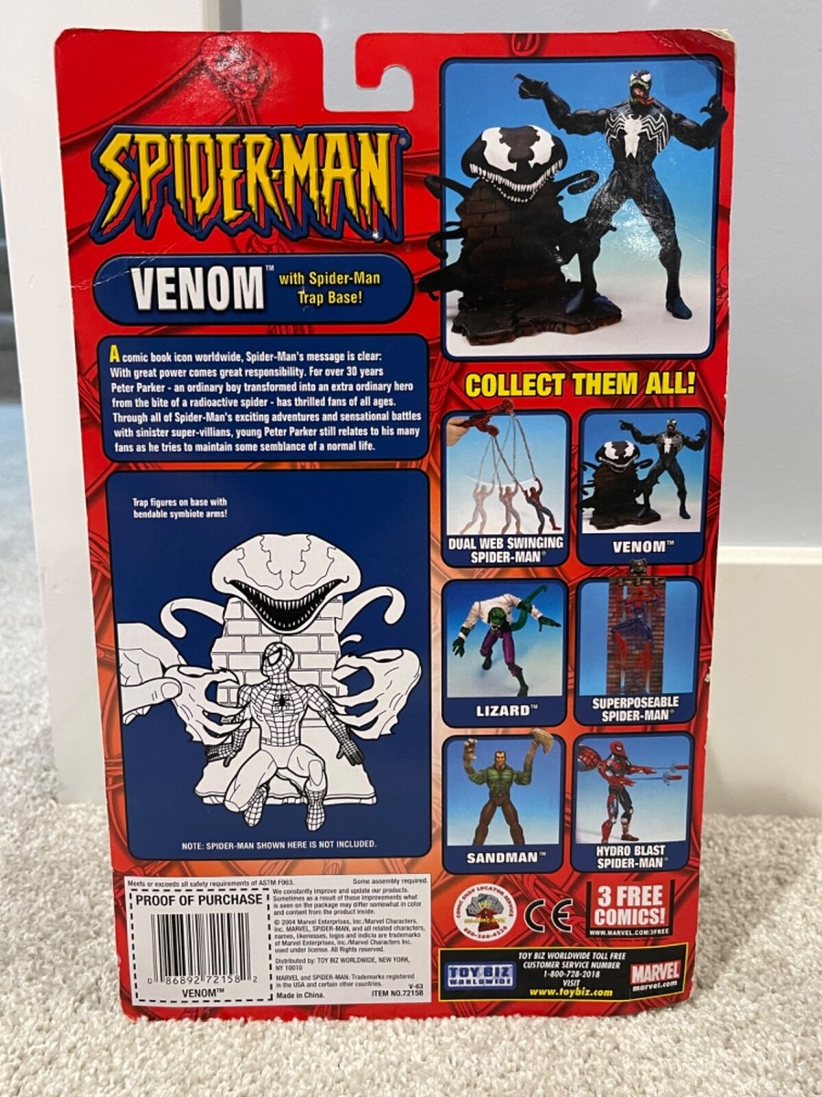 TOY BIZ VENOM with Spider-Man Trap Base action figure 2004 no