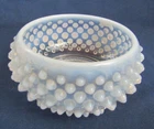 FENTON   GLASS MOON STONE POWDER BOX NO LID TOP