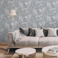 Foliage Tapete Blau Rosalie Floral BläTter BlüTe Bunt Rasch 260659