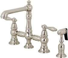 Kingston Brass Kitchen Faucet with Side Sprayer Brushed Nickel KS7278ALBS
