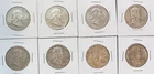 8 Silver Franklin Half Dollars 1960-1962 90% Silver Estate Coin Lot AUCTION