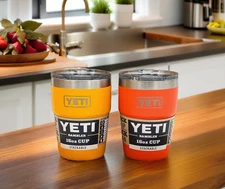 YETI 16 oz Stackable Cups Set Beekeeper Yellow & Papaya Orange | Limited Edition