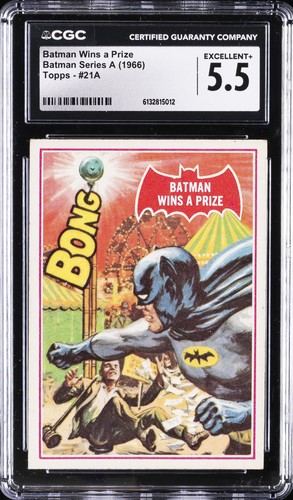 1966 Topps Batman Red Bat #21A Batman Wins a Prize — CGC 5.5