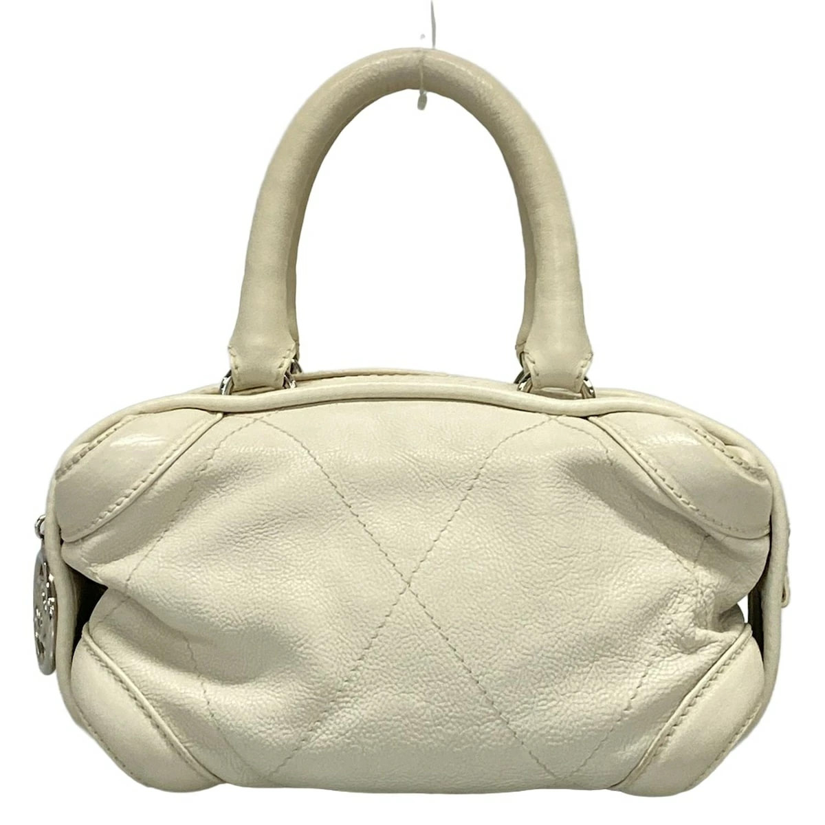 Chanel Wild Stitch Mini Bag in Ivory Leather with Silver Hardware Pre-Owned  