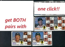 1973 TOPPS MANAGER /COACHES YANKS / RED SOX ERROR VARIATION PAIRS HOUCK + KASKO
