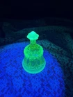 Vintage Fenton Vaseline Opalescent Topaz Bell Whitton  Glows