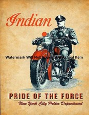 Indian Motorcycle Pride of the Force NYPD New York  Photograph Print 8.5x11"