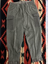 Vintage 38x31 Swedish WWII Army Pants Wool Military Trousers Green CARGO Sweden