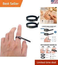 2-Piece UK US Ring Sizer Measuring Tool - Accurate Finger Gauge for Weddings