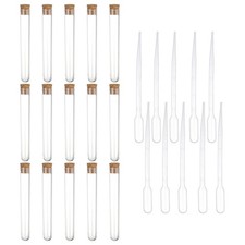 20 Pcs 16x150mm 15ml Test Tubes with Cork Stoppers and 10 Pcs 2ml Droppers