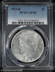 1923-D $1 Peace Silver Dollar PCGS AU 55