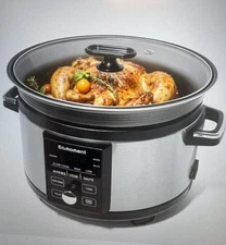 Eamoment 5.5QT Programmable Slow Cooker Timer, Non-Alumi Alloy Liner New