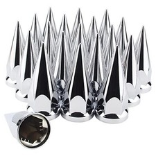 33mm x 4 3/4" Chromed Spike Lug Nuts Covers Push On, Spike - Push On 40Pcs