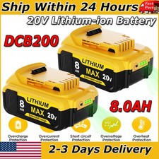 2PCS 8.0AH For DeWalt 20V Max 8000mAH DCB200 DCB204 DCB205 20Volt Li-ion Battery