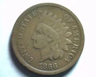 1866 INDIAN CENT PENNY VERY GOOD / FINE VG/F NICE ORIGINAL COIN FROM BOBS COINS