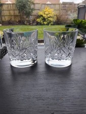 Edinburgh Crystal " Jura " Whiskey Tumbler / Glass x 2