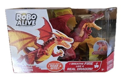 Robo Alive Fire Breathing Dragon Walking Talking Robotic Pet Figure Red