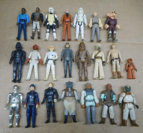 Vintage Kenner 1977-1983 Star Wars Action Figure Lot x22 AS-IS Jawa Luke Vader