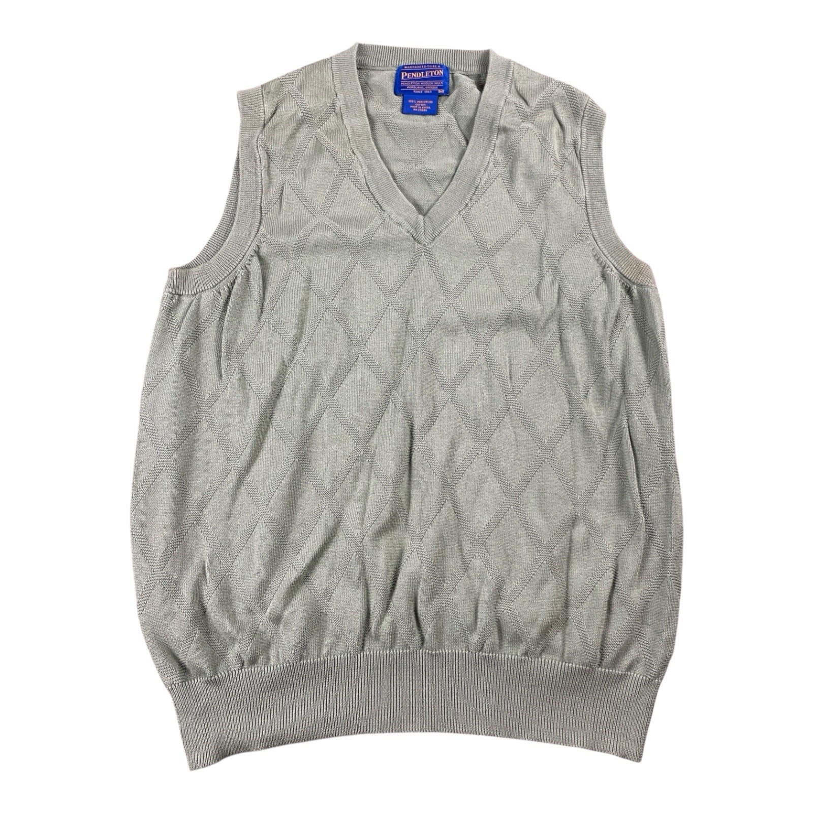 Pendleton Argyle Knit Lightweight Sweater Vest Li… - image 1