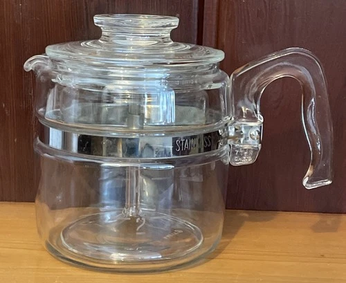 Vintage Pyrex Flameware 2 - 4 Cup Coffee Complete Percolator # 7754 B Complete
