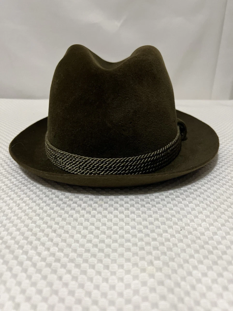 Sombrero Fedora Dobbs Hunter Para Hombre Fieltro Verde Patrón Sólido Forrado, Talla 7
