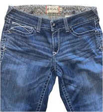 Ariat REAL Denim Jean Size 31R Women  s Bootcut Blue Jeans Western Cowgirl Rodeo