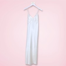 Vintage Victoria s Secret Bridal Slip Dress M White Satin Y2K Nightgown