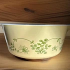Pyrex Shenandoah Casserole Mixing Bowl 2.5 Qt #475-B Vintage yellow green