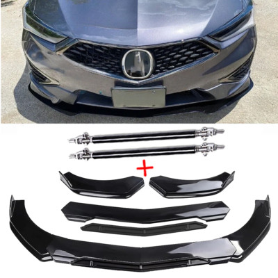 For Acura Integra Front Bumper Cover Lip Spoiler Splitter Glossy Black Body Kits
