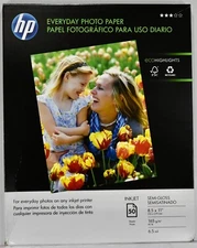 NEW! HP Everyday Semi-Gloss Inkjet Photo Paper 50 Sheets 8.5" x 11" Q8723A